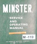 Minster-Minster 17 Press, 60 Ton Service and Operations Manual 1954-17-60 Ton-04
